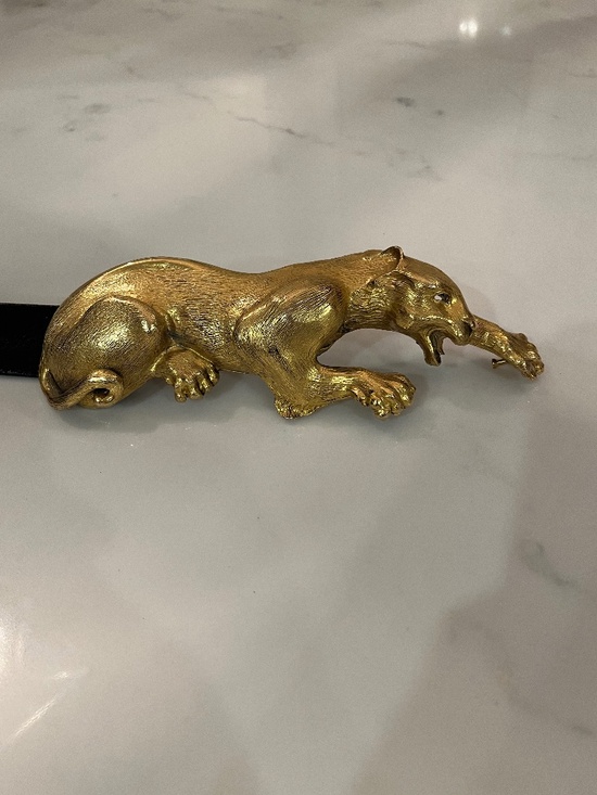 Christopher Ross Vintage 1980s Panther Belt Buckle 24K Gold Plated main image 7